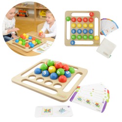 Drewniana Gra Dla Dzieci Kolorowe Kulki Masterkidz