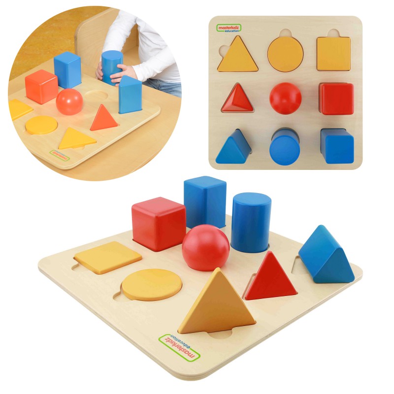 MASTERKIDZ Tablica Edukacyjna Nauka Kształt&oacute;w Układanka Montessori