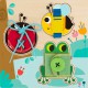 Tooky Toy Drewniana Tablica Edukacyjna Trening Ćwiczenia Sznurek Guzik Klamerka