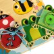 Tooky Toy Drewniana Tablica Edukacyjna Trening Ćwiczenia Sznurek Guzik Klamerka