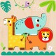 Tooky Toy Drewniane Puzzle Wielowarstwowe Tablica Zwierzątka 7 el.