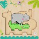 Tooky Toy Drewniane Puzzle Wielowarstwowe Tablica Zwierzątka 7 el.