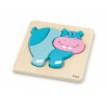 VIGA Pierwsze drewniane Puzzle maluszka Hipopotam