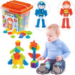 Klocki Jeżyki Pin Bricks EMERGENCY 102 el Wiaderko Mochtoys