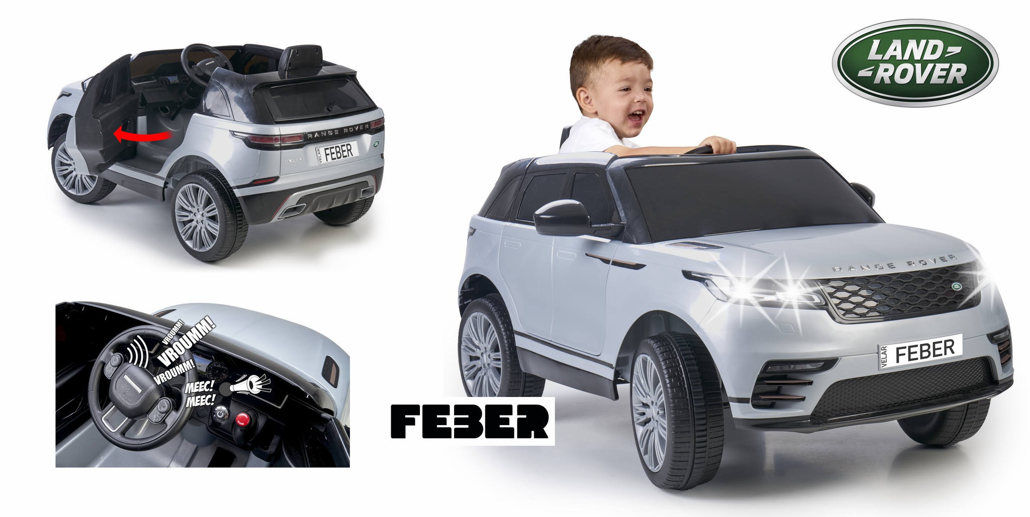 FEBER Samochód na akumulator Range Rover Velar 6V CE - Brykacze.pl ...
